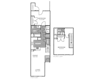 B2 - Two Bedroom / Two Bath - 954 Sq. Ft.*