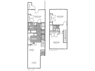 C1 - Three Bedroom / Two Bath - 1,149 Sq. Ft.*